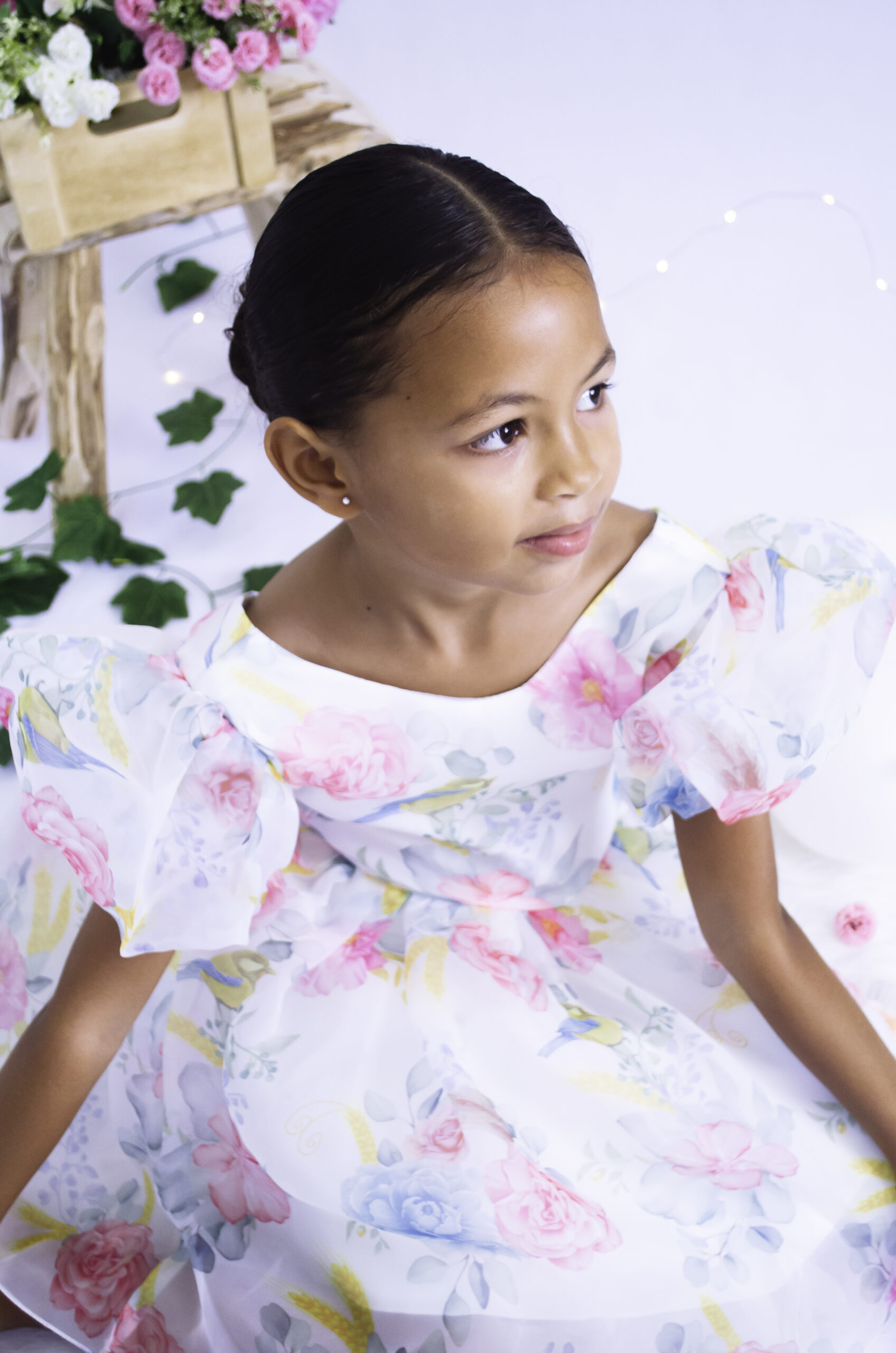 Robe de princesse à fleurs pour enfant mariage anniversaire et fête à La Réunion vêtement