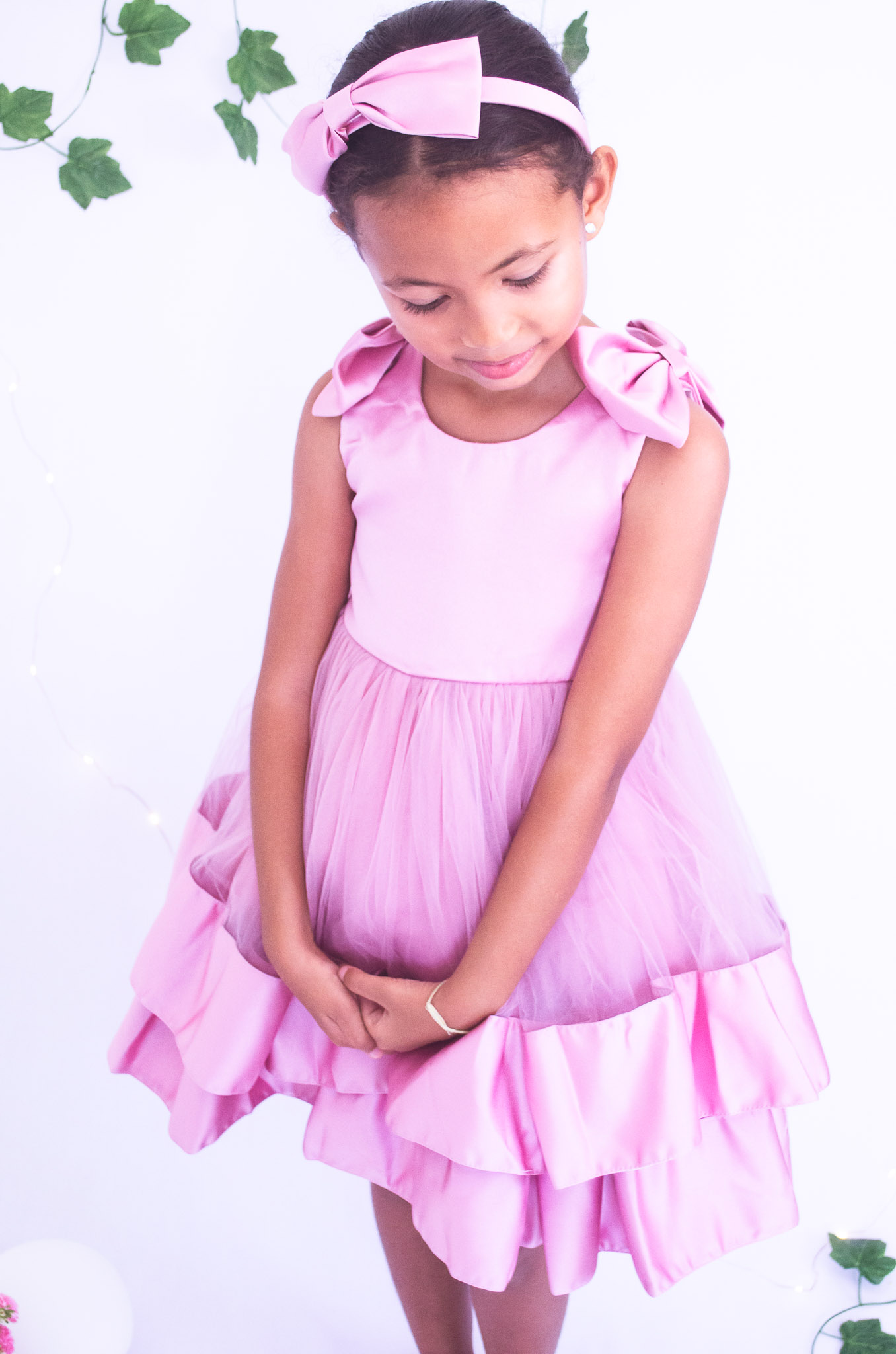 Robe de princesse rose pour enfant mariage anniversaire et fête
