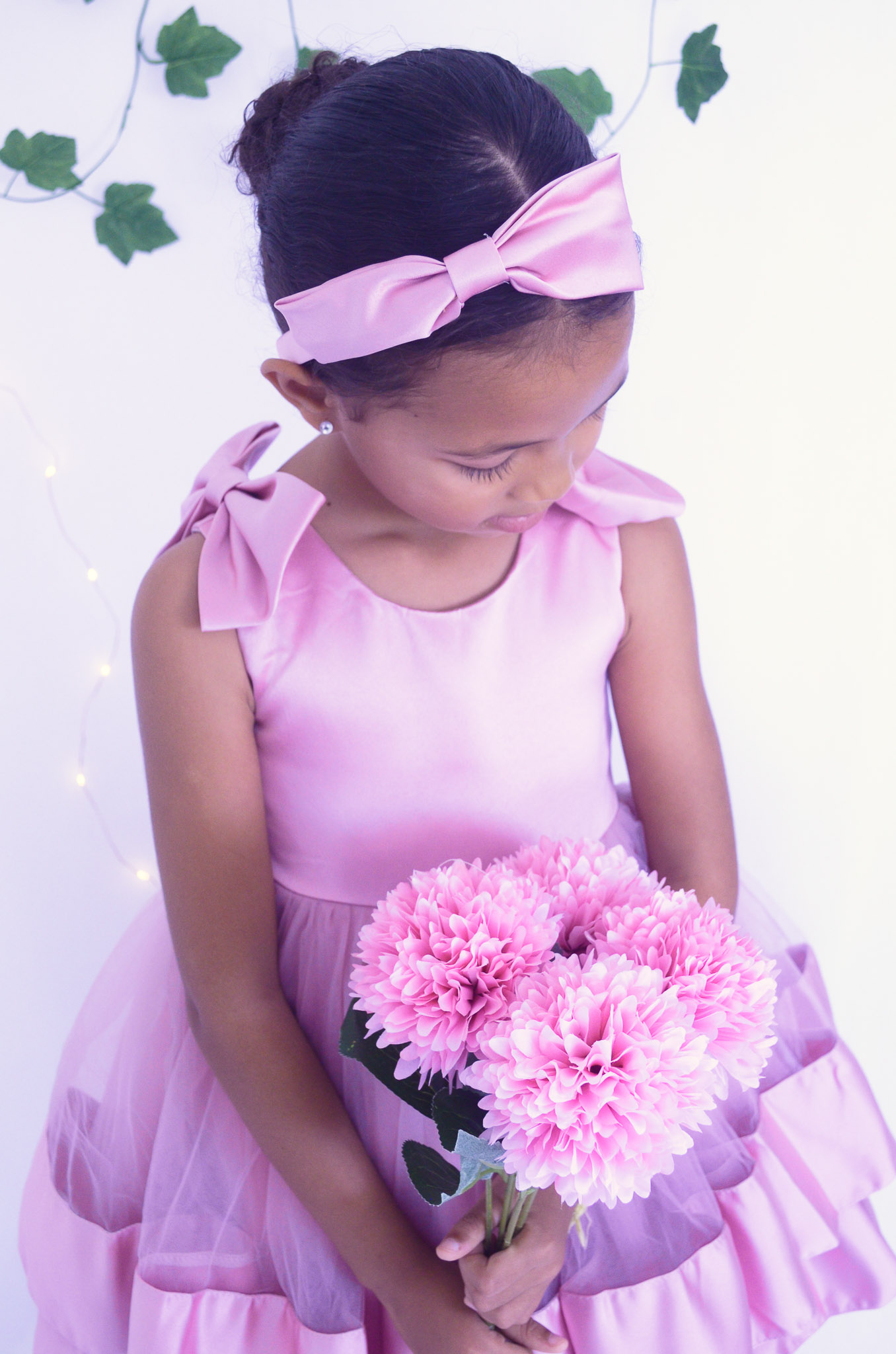 Robe de princesse rose pour enfant mariage anniversaire et fête