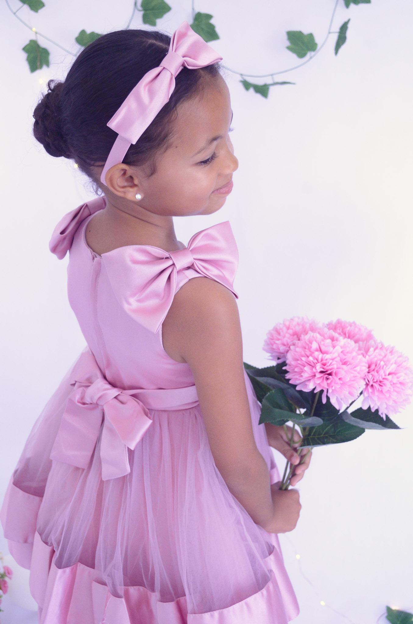 Robe de princesse rose pour enfant mariage anniversaire et fête